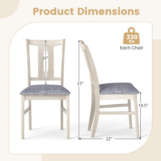 Set of 2 Wooden Upholstered Dining Chairs with High Curved Back-Walnut W2B