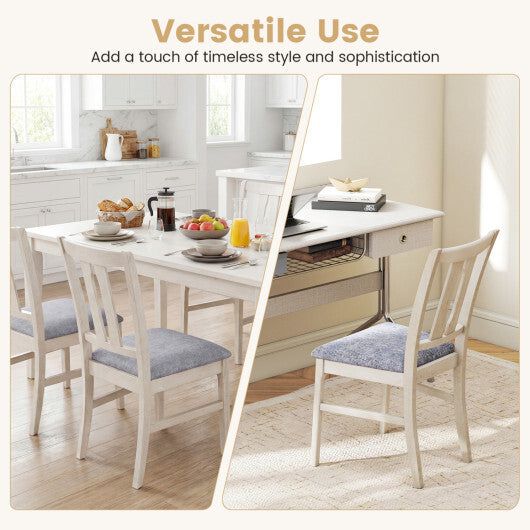 Set of 2 Wooden Upholstered Dining Chairs with High Curved Back-Walnut W2B