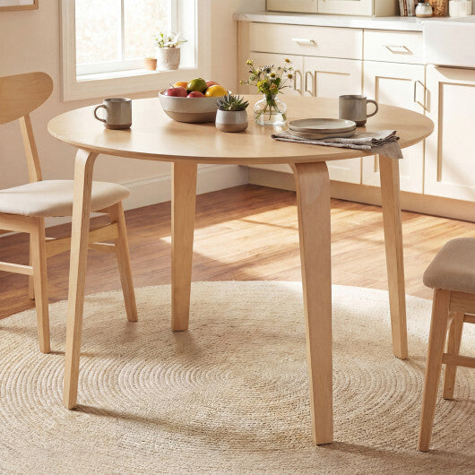 37.5" Round Dining Table with Rubber Wood Legs for Small Space-Natural W2B