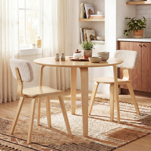 37.5" Round Dining Table with Rubber Wood Legs for Small Space-Natural W2B