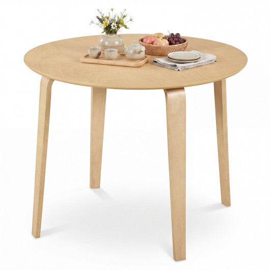37.5" Round Dining Table with Rubber Wood Legs for Small Space-Natural W2B