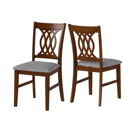 Dining Chairs Set of 2 Dining Room Chairs with Padded Seat for Kitchen Living Room-Walnut W2B
