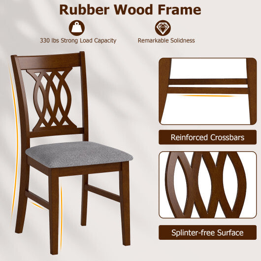 Dining Chairs Set of 2 Dining Room Chairs with Padded Seat for Kitchen Living Room-Walnut W2B