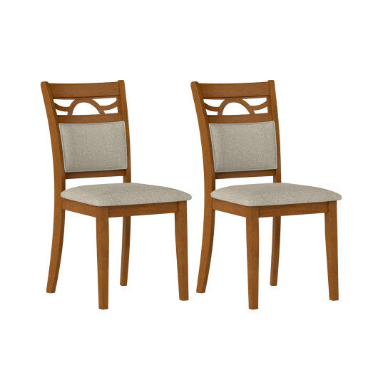 Dining Chairs Set of 2 Dining Room Chairs with Rubber Wood Frame-Brown W2B