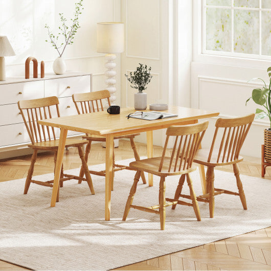 Windsor Dining Chairs Set of 2 with Curved Spindle Back-Natural W2B