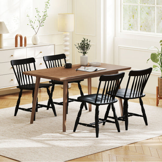 Windsor Dining Chairs Set of 2 with Curved Spindle Back-Natural W2B