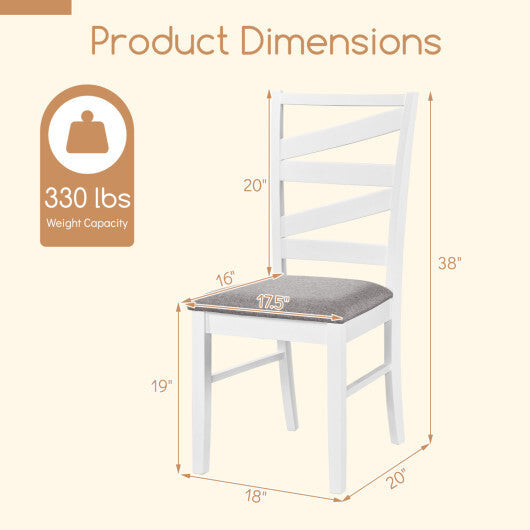 Dining Chairs Set of 2 with Backrests and Rubber Wood Frames-Brown W2B