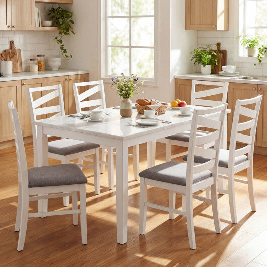 Dining Chairs Set of 2 with Backrests and Rubber Wood Frames-Brown W2B
