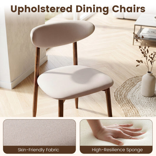 Set of 2 Fabric Upholstered Dining Chairs with Curved Backs-Gray W2B