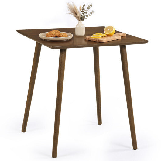 27.5 Inch Small Square Wooden Dining Table for 2-4 People Space-Saving Dining Room Table-Walnut W2B