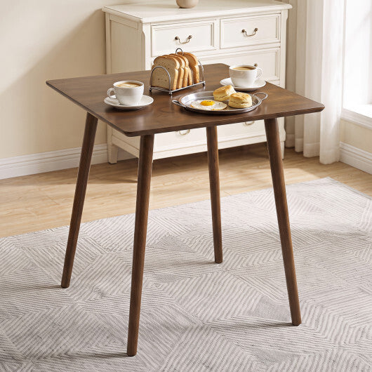 27.5 Inch Small Square Wooden Dining Table for 2-4 People Space-Saving Dining Room Table-Walnut W2B