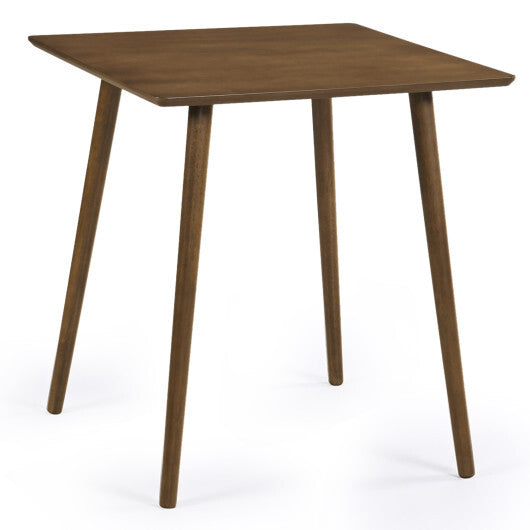 27.5 Inch Small Square Wooden Dining Table for 2-4 People Space-Saving Dining Room Table-Walnut W2B