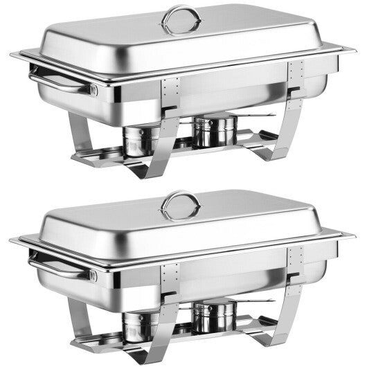 2 Packs Stainless Steel Full-Size Chafing Dish W2B