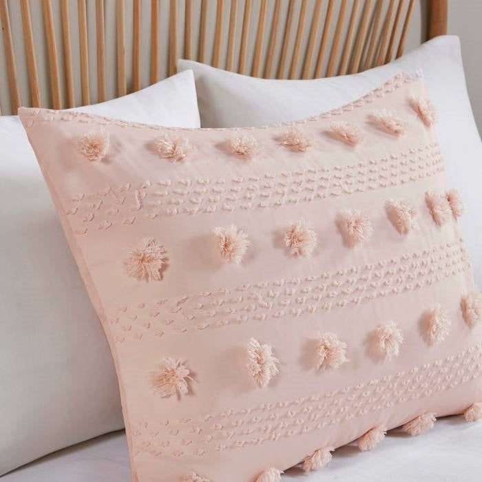 King / Cal King 3-Piece Pink Pompom Microfiber Comforter Set-2