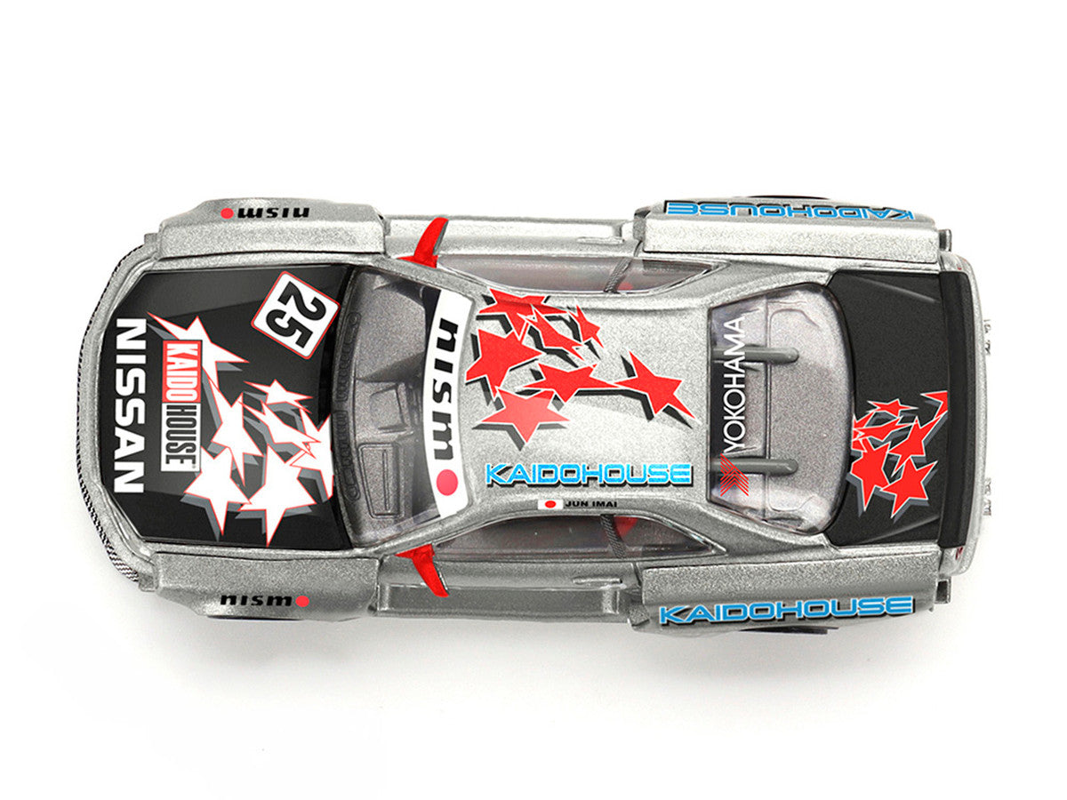 Nissan Skyline GT-R (R34) "Kaido Star Racing V1" RHD (Right Hand Drive) #25 Gray Metallic with Black Hood and Graphics (Designed by Jun Imai) "Kaido House" Special 1/64 Diecast Model Car by Mini GT Mini GT