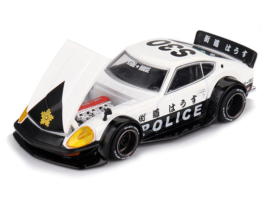 Nissan Fairlady Z RHD (Right Hand Drive) "Kaido GT Police" Black and White (Designed by Jun Imai) "Kaido House" 1/64 Diecast Model Car by Mini GT-1