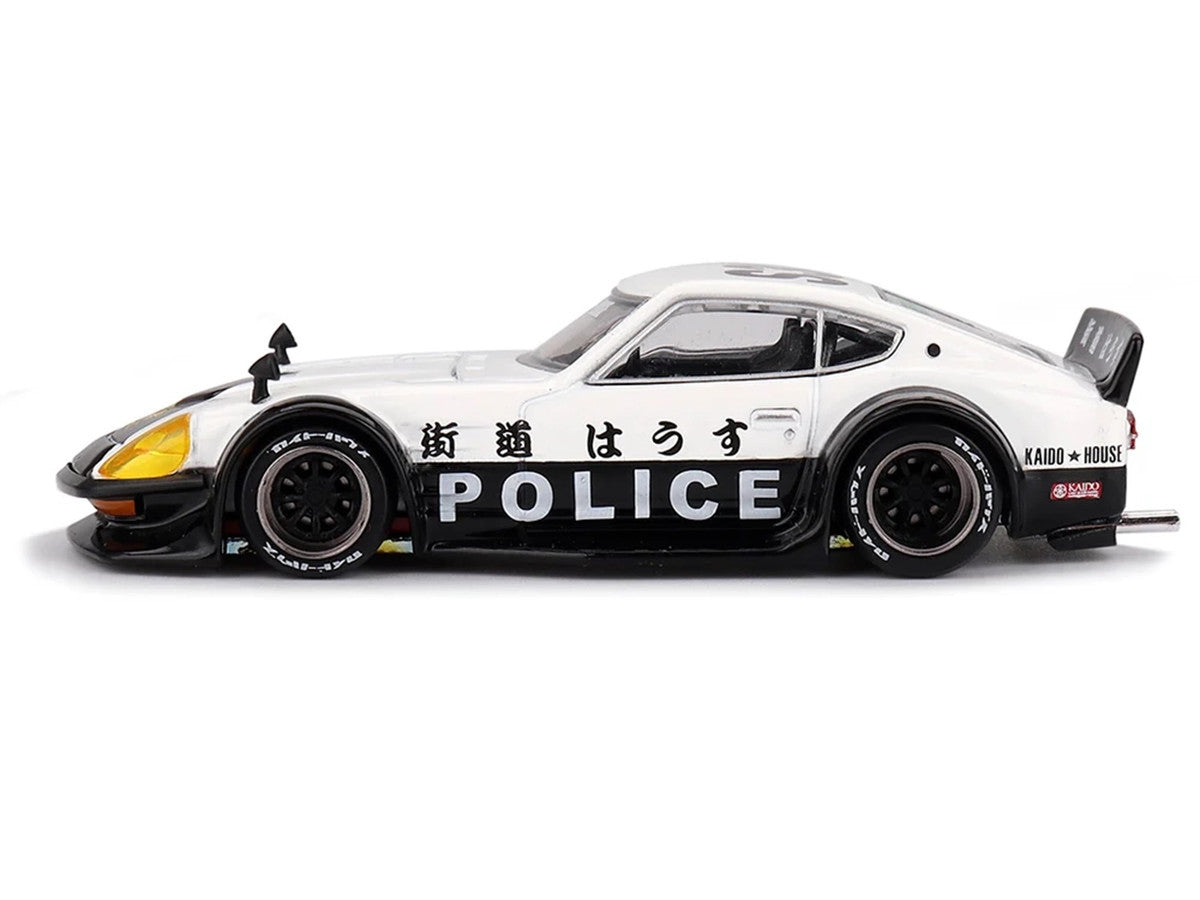 Nissan Fairlady Z RHD (Right Hand Drive) "Kaido GT Police" Black and White (Designed by Jun Imai) "Kaido House" 1/64 Diecast Model Car by Mini GT-2