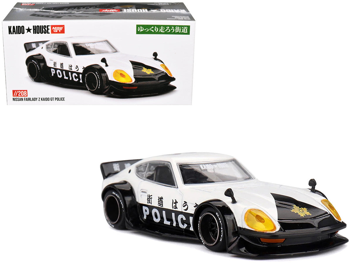 Nissan Fairlady Z RHD (Right Hand Drive) "Kaido GT Police" Black and White (Designed by Jun Imai) "Kaido House" 1/64 Diecast Model Car by Mini GT-3