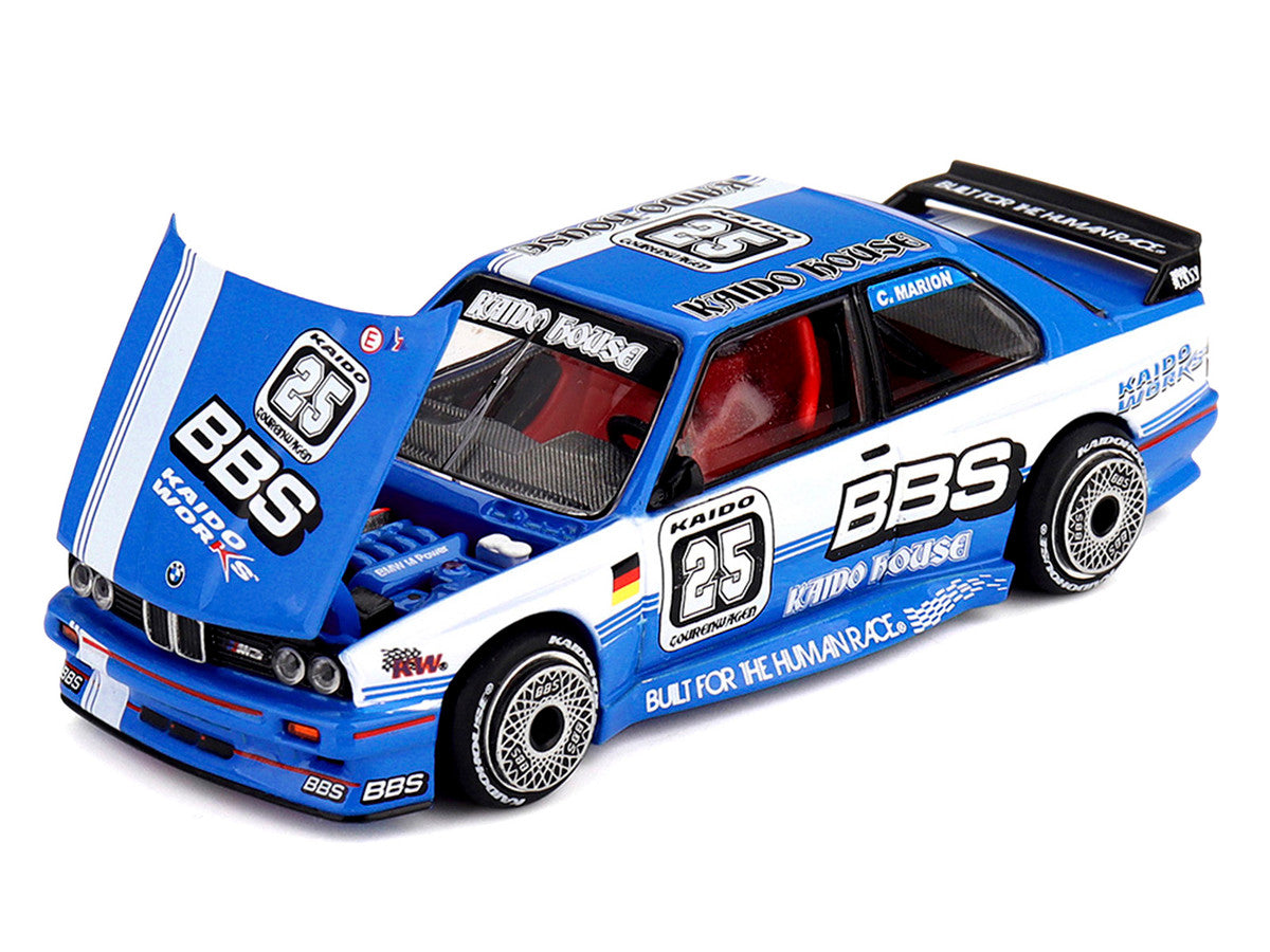 BMW M3 "Kaido Touring Champ V1" #25 Blue with White Stripes (Designed by Jun Imai) "Kaido House" Special 1/64 Diecast Model Car by Mini GT Mini GT