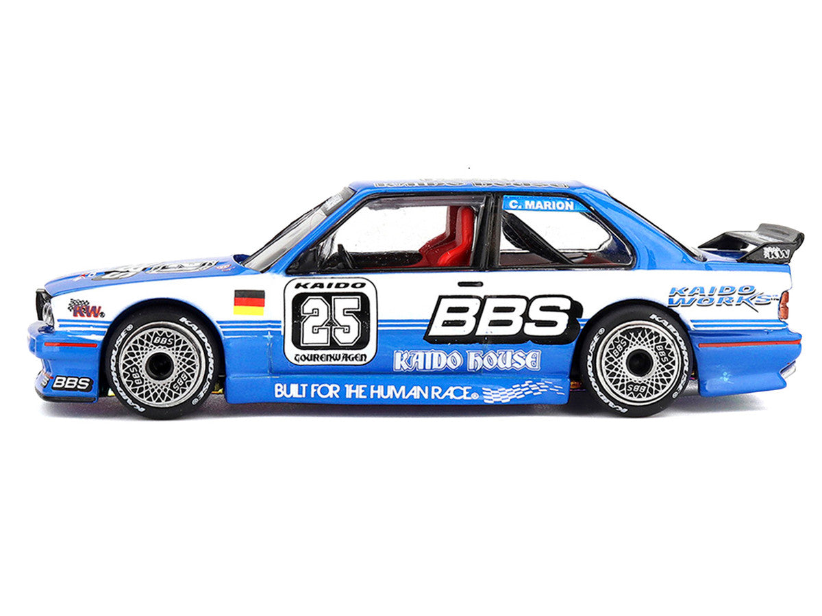 BMW M3 "Kaido Touring Champ V1" #25 Blue with White Stripes (Designed by Jun Imai) "Kaido House" Special 1/64 Diecast Model Car by Mini GT Mini GT