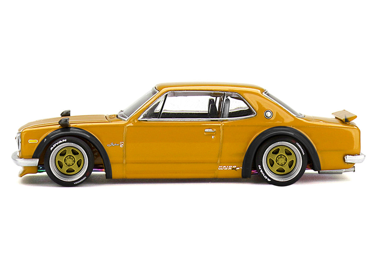 Nissan Skyline 2000GT-R (KPGC10) RHD (Right Hand Drive) "Kaido Street V2" Yellow (Designed by Jun Imai) "Kaido House" Special 1/64 Diecast Model Car by Mini GT Mini GT
