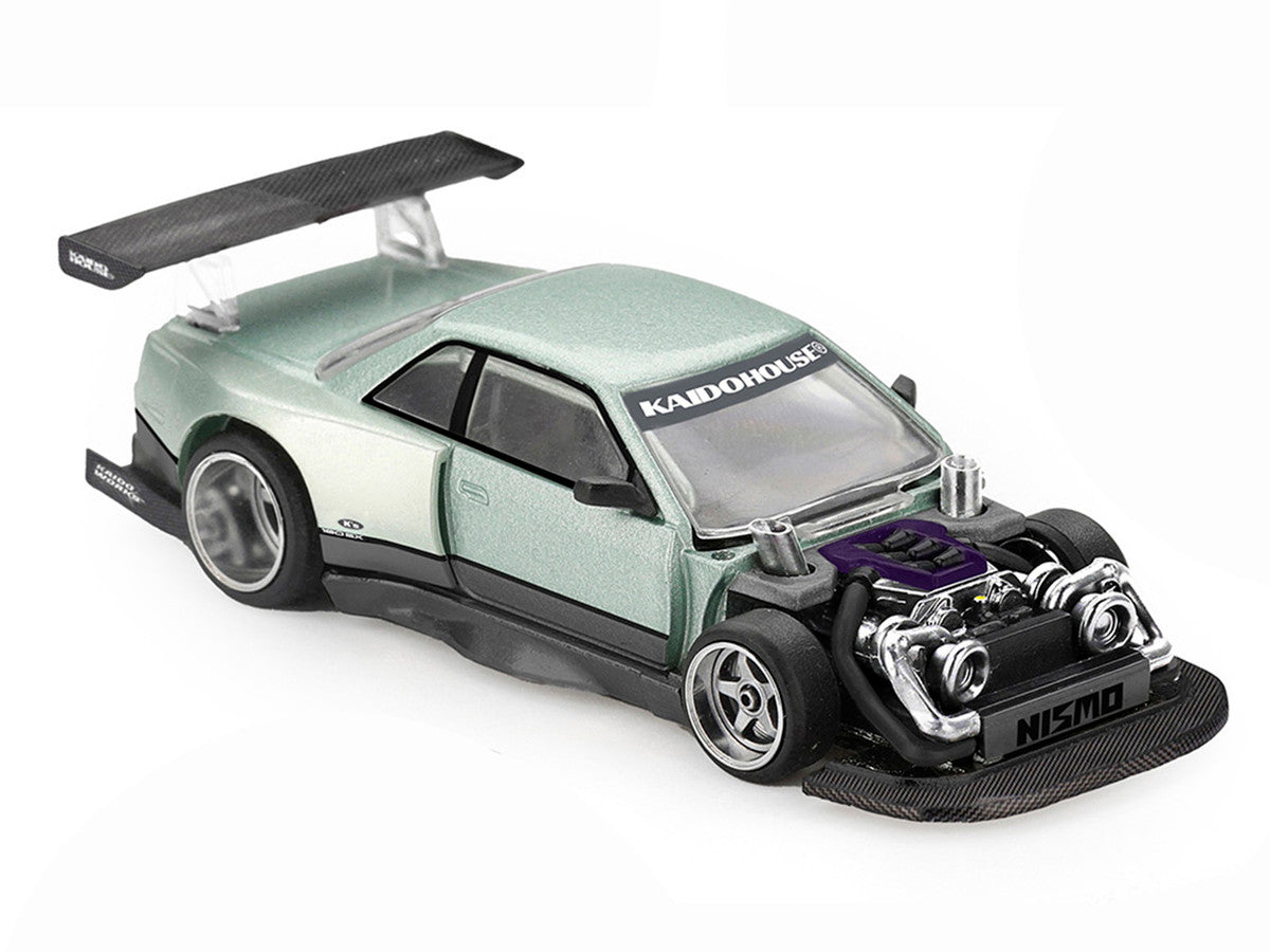 Nissan Silvia S13-R "Kaido Works V1" RHD (Designed by Jun Imai) Light Green Metallic "Kaido House" Special 1/64 Diecast Model Car by Mini GT Mini GT