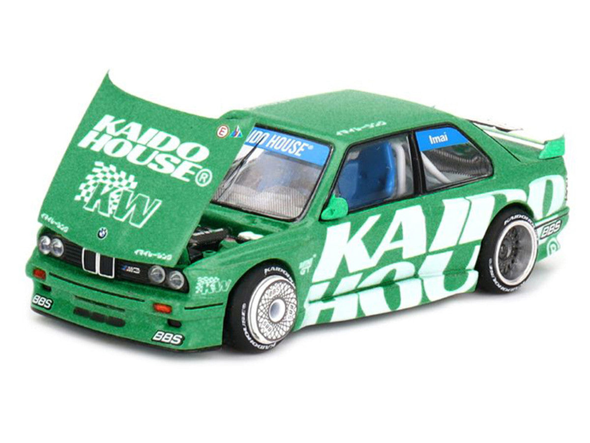 BMW M3 "Kaido Works V2" Green Metallic with Graphics (Designed by Jun Imai) "Kaido House" Special 1/64 Diecast Model Car by Mini GT Mini GT