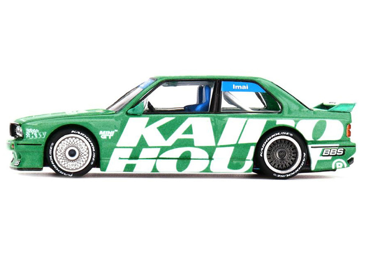 BMW M3 "Kaido Works V2" Green Metallic with Graphics (Designed by Jun Imai) "Kaido House" Special 1/64 Diecast Model Car by Mini GT Mini GT
