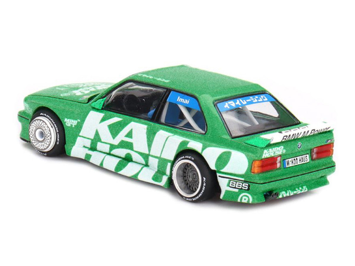BMW M3 "Kaido Works V2" Green Metallic with Graphics (Designed by Jun Imai) "Kaido House" Special 1/64 Diecast Model Car by Mini GT Mini GT