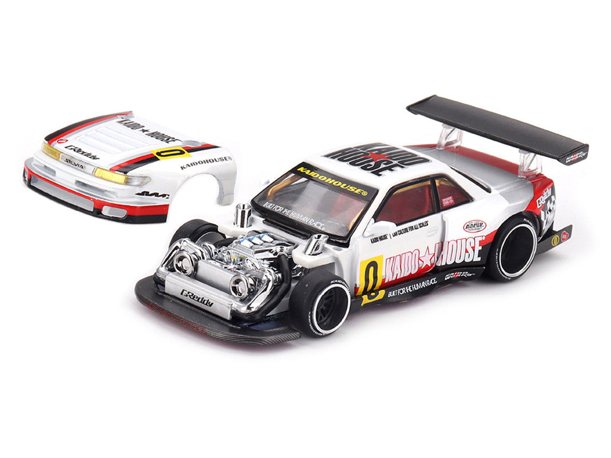 Nissan Silvia S13-R "Circuit Spec V1" RHD (Right Hand Drive) White with Graphics (Designed by Jun Imai) "Kaido House" Special 1/64 Diecast Model Car by Mini GT Mini GT