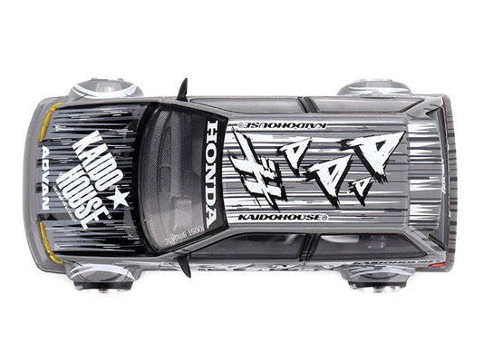 Honda Civic (EF) "Manga V1" Gray Metallic with Graphics (Designed by Jun Imai) "Kaido House" Special 1/64 Diecast Model Car by Mini GT Mini GT