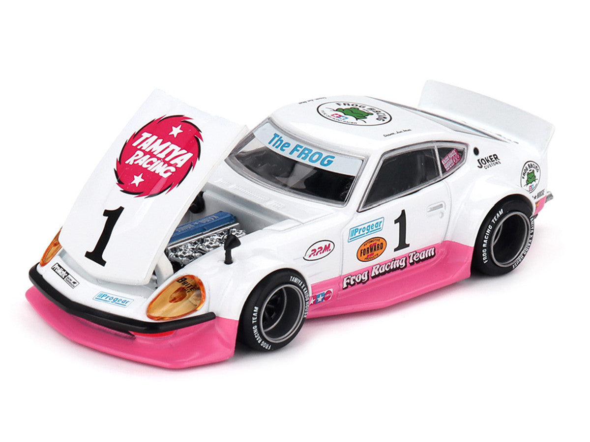 Nissan Fairlady Z RHD (Right Hand Drive) #1 "Tamiya Racing - Frog Racing Team" White and Pink (Designed by Jun Imai) "Kaido House" Special 1/64 Diecast Model Car by Mini GT Mini GT