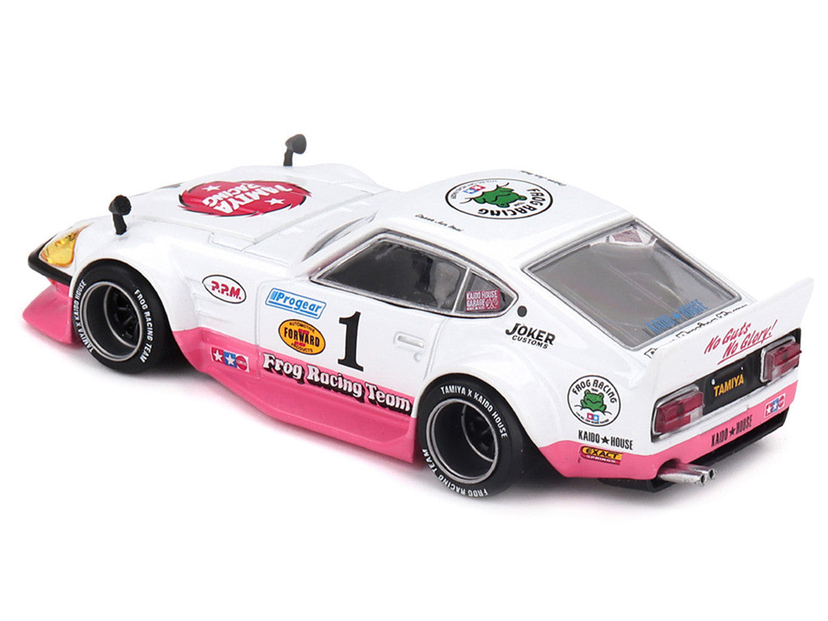 Nissan Fairlady Z RHD (Right Hand Drive) #1 "Tamiya Racing - Frog Racing Team" White and Pink (Designed by Jun Imai) "Kaido House" Special 1/64 Diecast Model Car by Mini GT Mini GT