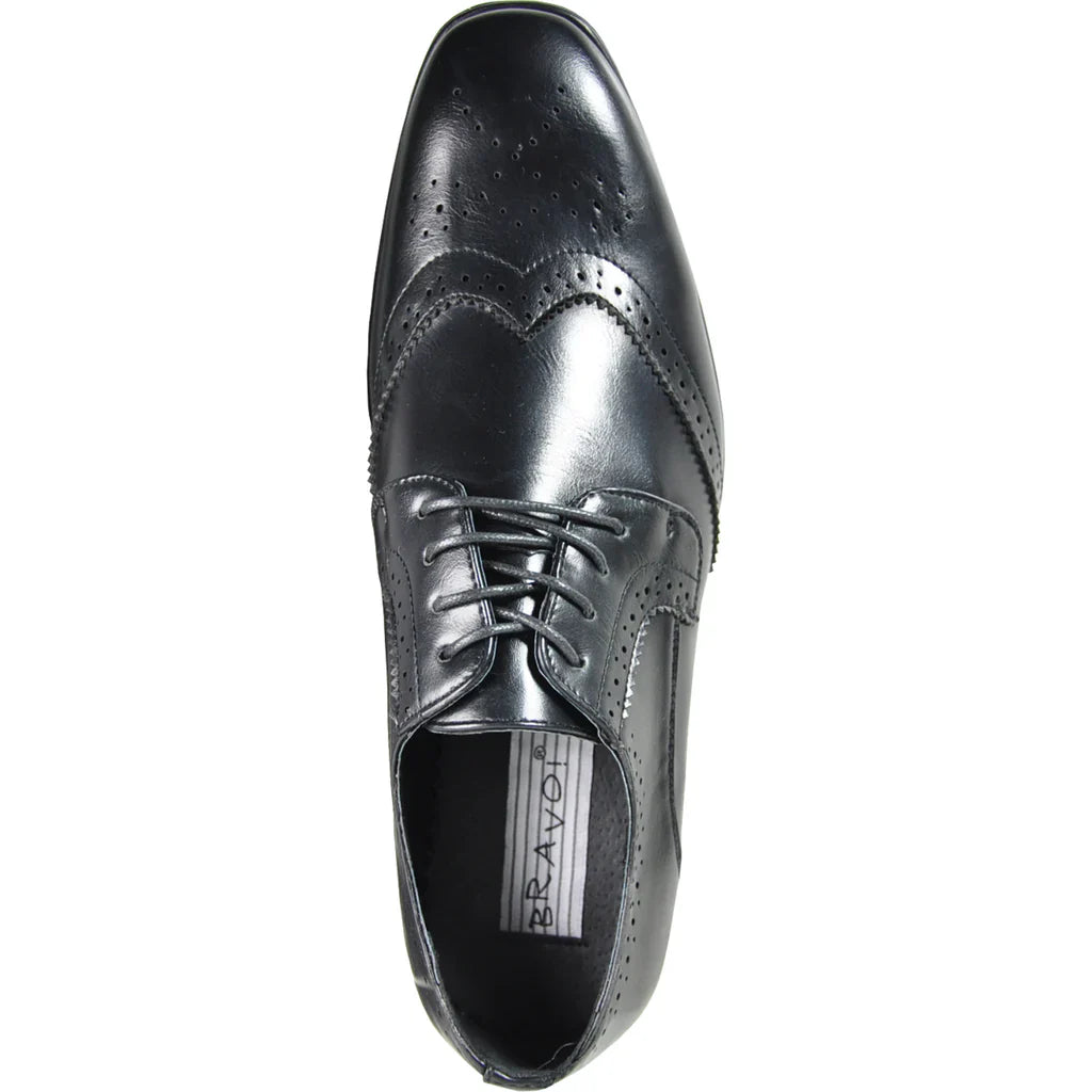 BRAVO Men Dress Shoe KING-2 Wingtip Oxford Shoe Tux-USA