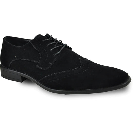 BRAVO Men Dress Shoe KING-3 Wingtip Oxford Shoe Black Tux-USA