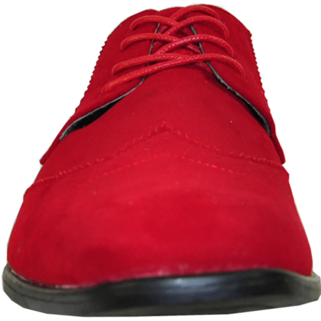 BRAVO Men Dress Shoe KING-3 Wingtip Oxford Shoe Red Tux-USA