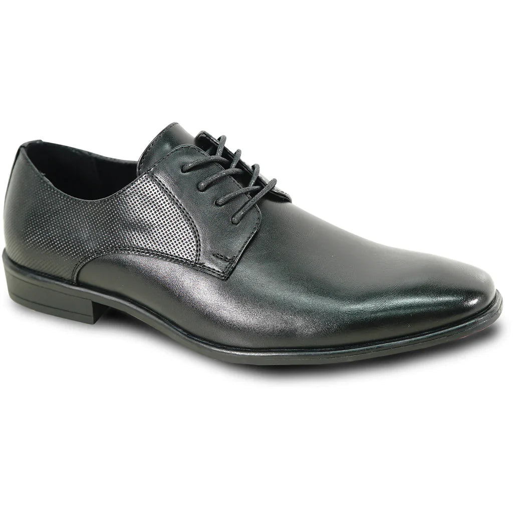 BRAVO Men Dress Shoe KING-7 Oxford Shoe BLACK - Medium and Wide Width Tux-USA