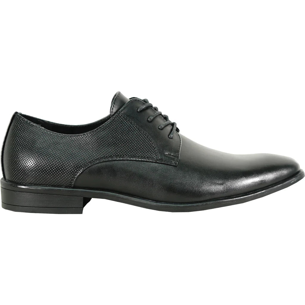 BRAVO Men Dress Shoe KING-7 Oxford Shoe BLACK - Medium and Wide Width Tux-USA