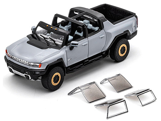 2022 GMC Hummer EV Pickup Truck Gray 1/64 Diecast Model Car by GCD GCD
