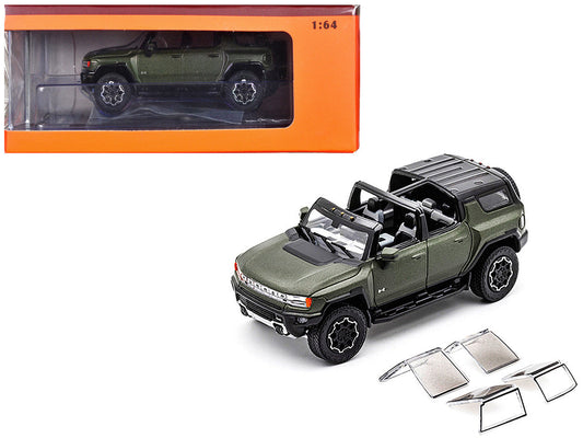 2023 GMC Hummer EV SUV Green Metallic with Black Top 1/64 Diecast Model Car by GCD GCD