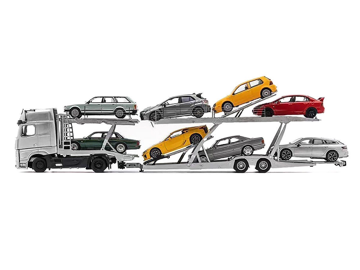 Mercedes-Benz Actros Auto Transporter White 1/64 Diecast Model by GCD GCD