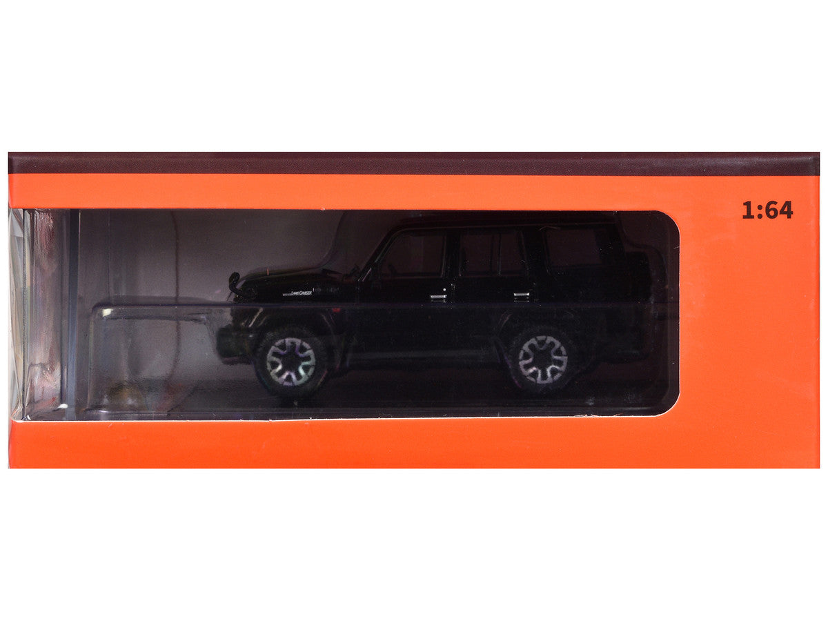 Toyota Land Cruiser (J76) RHD (Right Hand Drive) Black 1/64 Diecast Model Car by GCD GCD
