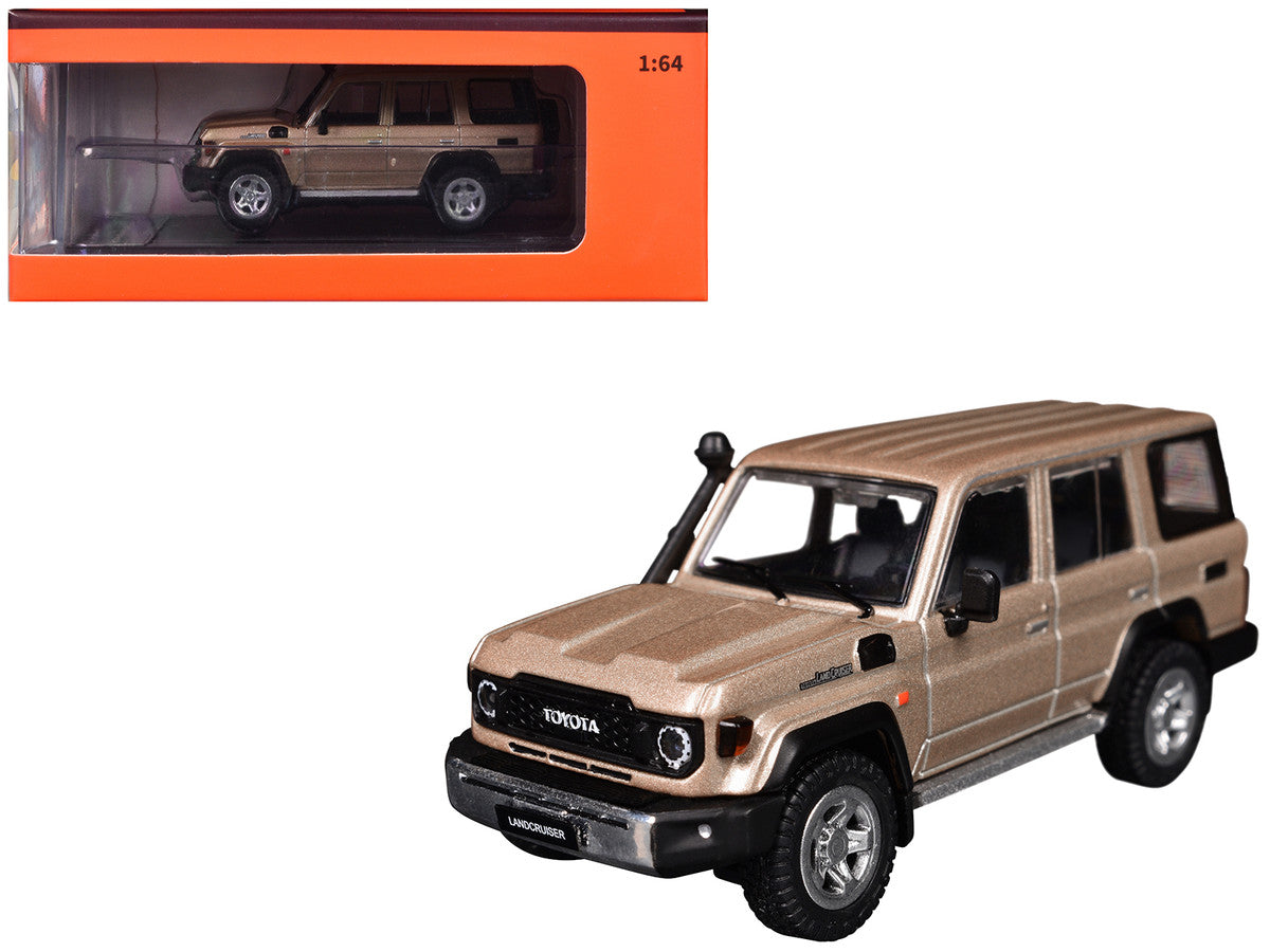Toyota Land Cruiser (J76) Gold Metallic 1/64 Diecast Model Car by GCD GCD