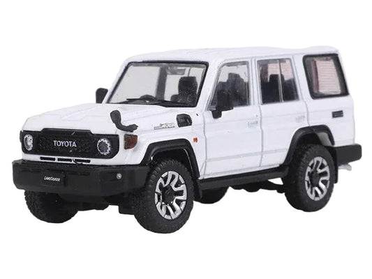 Toyota Land Cruiser (J76) RHD (Right Hand Drive) White 1/64 Diecast Model Car by GCD-1