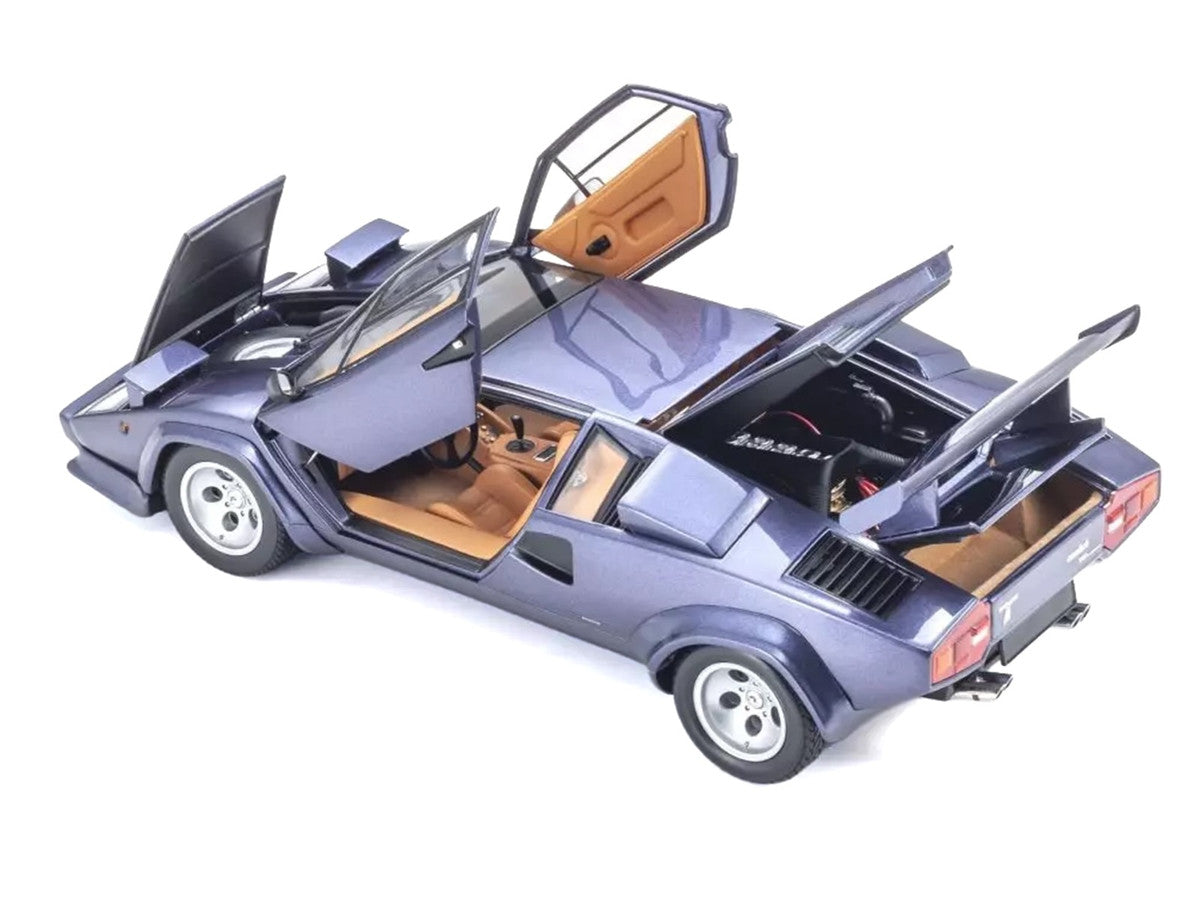 Lamborghini Countach LP 5000 Quattrovalvole Dark Blue Metallic 1/18 Diecast Model Car by Kyosho Kyosho
