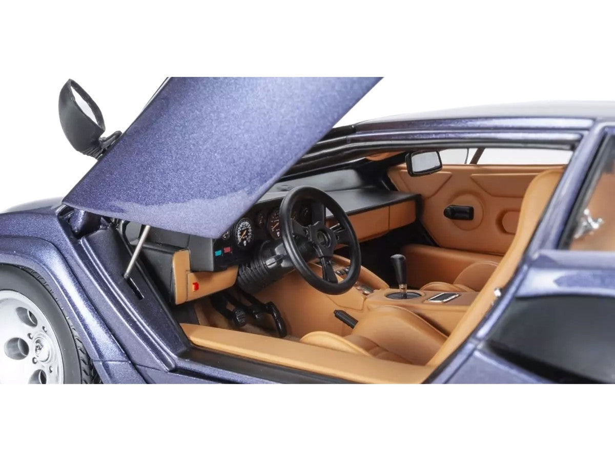 Lamborghini Countach LP 5000 Quattrovalvole Dark Blue Metallic 1/18 Diecast Model Car by Kyosho Kyosho