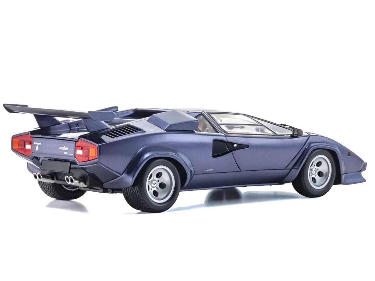 Lamborghini Countach LP 5000 Quattrovalvole Dark Blue Metallic 1/18 Diecast Model Car by Kyosho Kyosho