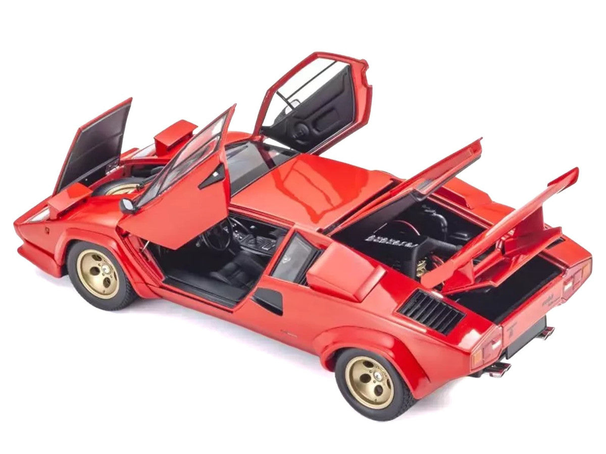 Lamborghini Countach LP 5000 Quattrovalvole Red with Gold Wheels 1/18 Diecast Model Car by Kyosho Kyosho