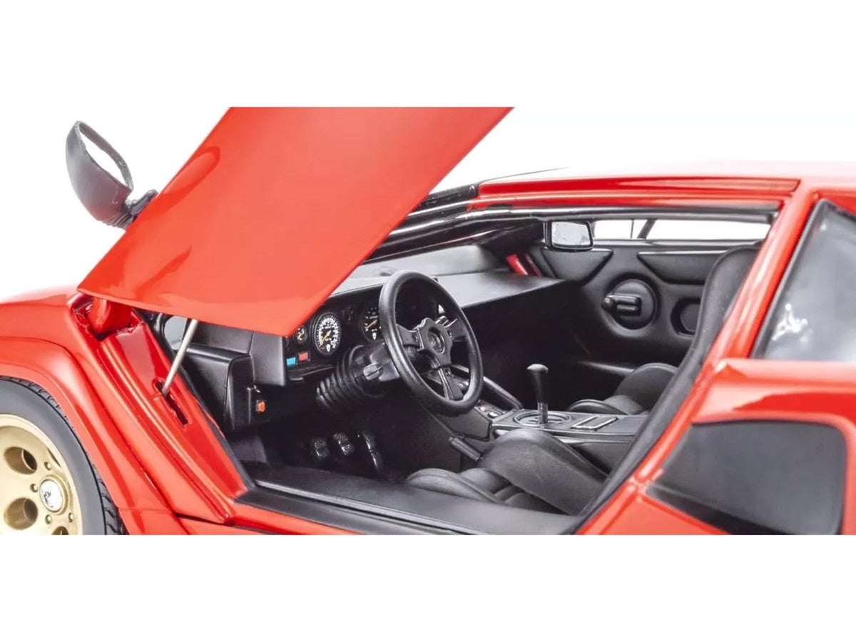 Lamborghini Countach LP 5000 Quattrovalvole Red with Gold Wheels 1/18 Diecast Model Car by Kyosho Kyosho
