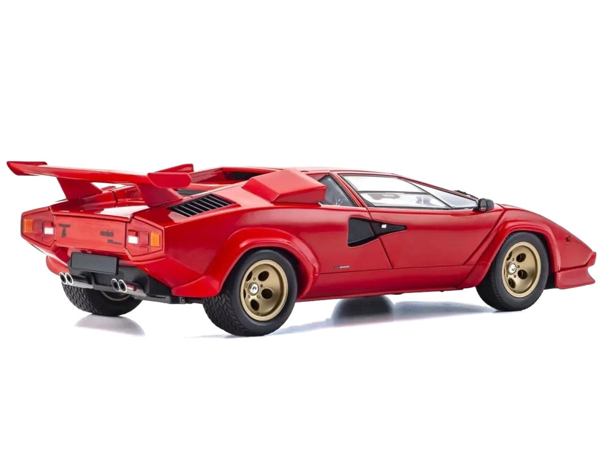 Lamborghini Countach LP 5000 Quattrovalvole Red with Gold Wheels 1/18 Diecast Model Car by Kyosho Kyosho